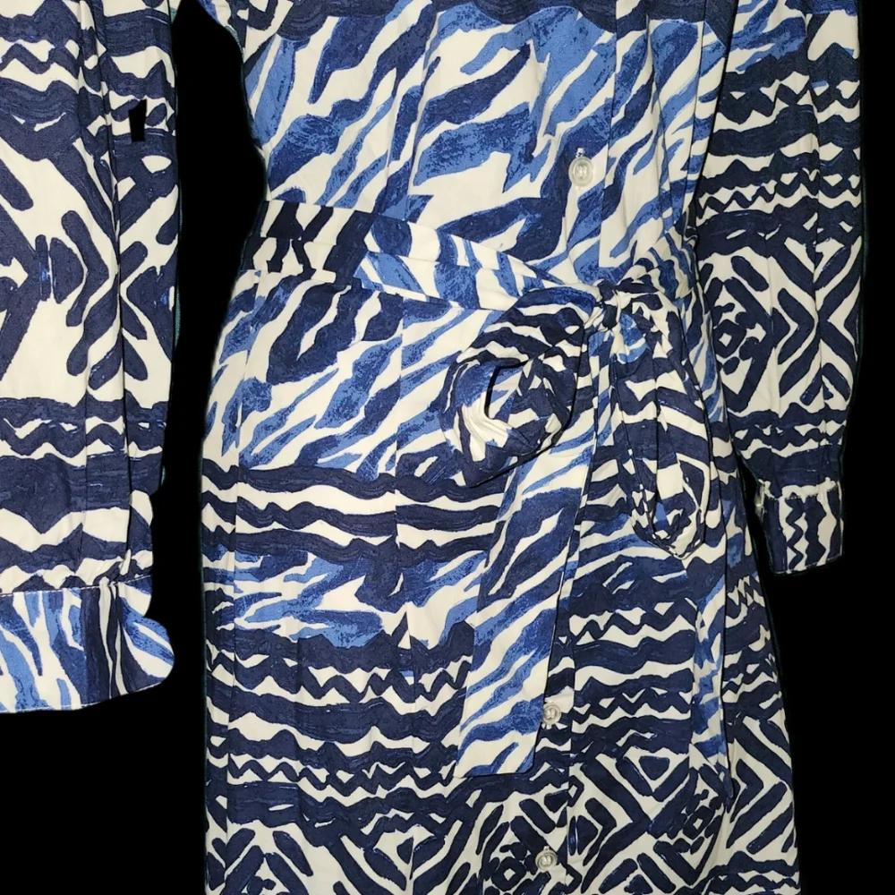 Ashley Stewart Blue Pattern Dress - Picture 4 of 5
